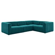 Teal finish soft polyester fabric upholstery 4-piece sectional sofa by Modway additional picture 2