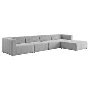 Light gray finish soft polyester fabric upholstery 5-piece sectional sofa by Modway additional picture 2
