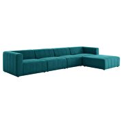 Teal finish soft polyester fabric upholstery 5-piece sectional sofa by Modway additional picture 2