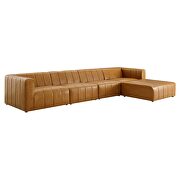 Tan finish vegan leather upholstery 5-piece sectional sofa by Modway additional picture 2