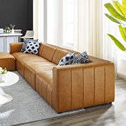Tan finish vegan leather upholstery 5-piece sectional sofa by Modway additional picture 12