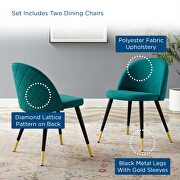 Upholstered fabric dining chairs - set of 2 in teal by Modway additional picture 3