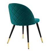 Upholstered fabric dining chairs - set of 2 in teal additional photo 5 of 8