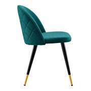 Upholstered fabric dining chairs - set of 2 in teal by Modway additional picture 7