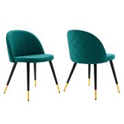 Upholstered fabric dining chairs - set of 2 in teal by Modway additional picture 9