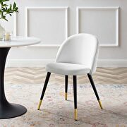 Upholstered fabric dining chairs - set of 2 in white additional photo 2 of 8