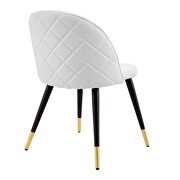 Upholstered fabric dining chairs - set of 2 in white additional photo 4 of 8