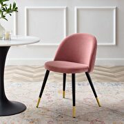 Performance velvet dining chairs - set of 2 in dusty rose additional photo 3 of 8