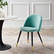 Performance velvet dining chairs - set of 2 in mint additional photo 3 of 8