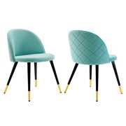 Performance velvet dining chairs - set of 2 in mint additional photo 4 of 8