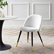 Performance velvet dining chairs - set of 2 in white additional photo 3 of 8