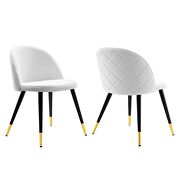 Performance velvet dining chairs - set of 2 in white additional photo 4 of 8