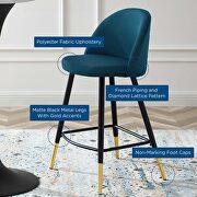 Fabric counter stools - set of 2 in azure by Modway additional picture 3