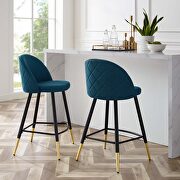 Fabric counter stools - set of 2 in azure by Modway additional picture 10