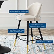 Fabric counter stools - set of 2 in beige by Modway additional picture 4