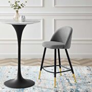 Fabric counter stools - set of 2 in light gray additional photo 2 of 9