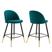 Fabric counter stools - set of 2 in teal by Modway additional picture 10