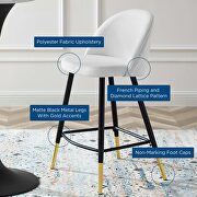 Fabric counter stools - set of 2 in white by Modway additional picture 4