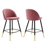 Performance velvet counter stools - set of 2 in dusty rose by Modway additional picture 10