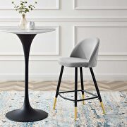 Performance velvet counter stools - set of 2 in light gray by Modway additional picture 2