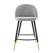 Performance velvet counter stools - set of 2 in light gray by Modway additional picture 5