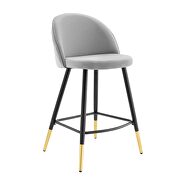 Performance velvet counter stools - set of 2 in light gray by Modway additional picture 9