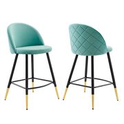 Performance velvet counter stools - set of 2 in mint by Modway additional picture 10