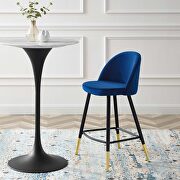 Performance velvet counter stools - set of 2 in navy by Modway additional picture 2