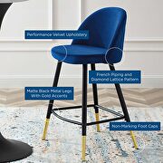 Performance velvet counter stools - set of 2 in navy by Modway additional picture 4