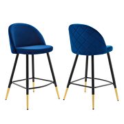 Performance velvet counter stools - set of 2 in navy by Modway additional picture 10