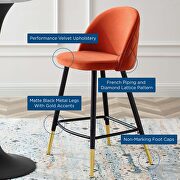 Performance velvet counter stools - set of 2 in orange by Modway additional picture 4