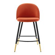 Performance velvet counter stools - set of 2 in orange by Modway additional picture 5