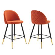 Performance velvet counter stools - set of 2 in orange by Modway additional picture 10