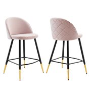 Performance velvet counter stools - set of 2 in pink by Modway additional picture 10