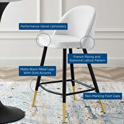 Performance velvet counter stools - set of 2 in white by Modway additional picture 4