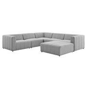 Light gray finish upholstered fabric 6-piece sectional sofa by Modway additional picture 2