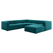 Teal finish upholstered fabric 6-piece sectional sofa by Modway additional picture 2