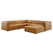 Tan finish vegan leather 6-piece sectional sofa by Modway additional picture 2