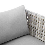 SunbrellaÂ® basket weave outdoor patio aluminum chair in taupe/ gray by Modway additional picture 6