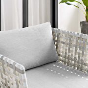 SunbrellaÂ® basket weave outdoor patio aluminum chair in taupe/ gray by Modway additional picture 8