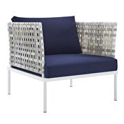 Sunbrella® basket weave outdoor patio aluminum chair in taupe/ navy by Modway additional picture 2