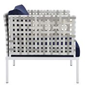 Sunbrella® basket weave outdoor patio aluminum chair in taupe/ navy by Modway additional picture 3