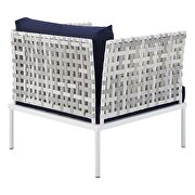 Sunbrella® basket weave outdoor patio aluminum chair in taupe/ navy by Modway additional picture 4