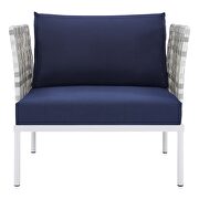 Sunbrella® basket weave outdoor patio aluminum chair in taupe/ navy by Modway additional picture 5