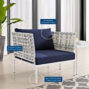 Sunbrella® basket weave outdoor patio aluminum chair in taupe/ navy by Modway additional picture 7