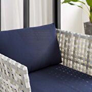 Sunbrella® basket weave outdoor patio aluminum chair in taupe/ navy by Modway additional picture 8