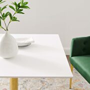 Square dining table in gold white by Modway additional picture 2