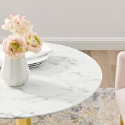 Artificial marble dining table in gold white by Modway additional picture 2