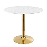 Artificial marble dining table in gold white by Modway additional picture 6