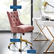 Tufted performance velvet office chair in dusty rose by Modway additional picture 8